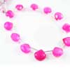 Natural Pink Chalcedony Faceted Heart Drop Beads Strand Length 6.5 Inches and Size 9.5mm to 12mm approx.